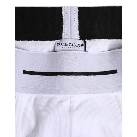 Dolce & Gabbana White Cotton Stretch Regular Boxer Underwear